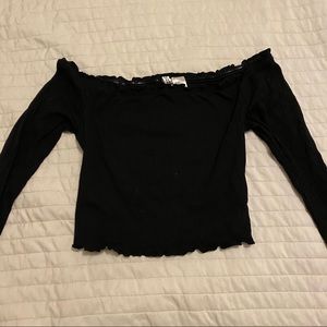 Black off the shoulder top